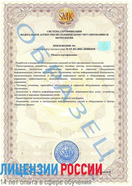 Образец сертификата соответствия (приложение) Калязин Сертификат ISO 27001